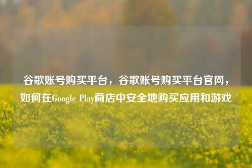 谷歌账号购买平台，谷歌账号购买平台官网，如何在Google Play商店中安全地购买应用和游戏