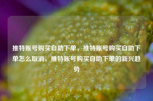 推特账号购买自助下单，推特账号购买自助下单怎么取消，推特账号购买自助下单的新兴趋势