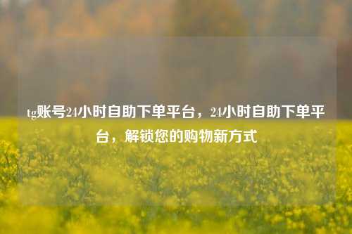 tg账号24小时自助下单平台，24小时自助下单平台，解锁您的购物新方式