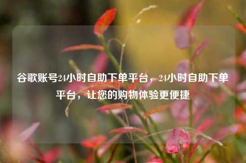 谷歌账号24小时自助下单平台，24小时自助下单平台，让您的购物体验更便捷