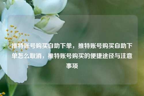 推特账号购买自助下单，推特账号购买自助下单怎么取消，推特账号购买的便捷途径与注意事项