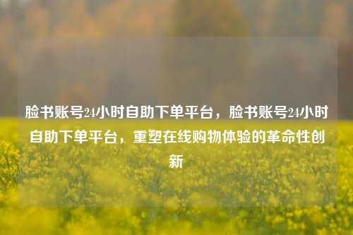 脸书账号24小时自助下单平台，脸书账号24小时自助下单平台	，重塑在线购物体验的革命性创新  第1张