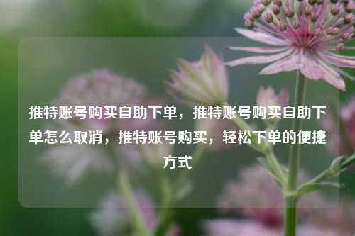推特账号购买自助下单，推特账号购买自助下单怎么取消，推特账号购买，轻松下单的便捷方式