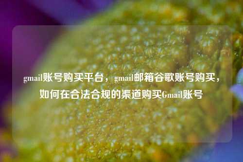 gmail账号购买平台，gmail邮箱谷歌账号购买，如何在合法合规的渠道购买Gmail账号
