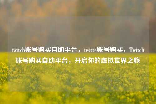 twitch账号购买自助平台，twitte账号购买，Twitch账号购买自助平台，开启你的虚拟世界之旅