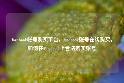 facebook帐号购买平台，facebook账号在线购买，如何在Facebook上合法购买账号