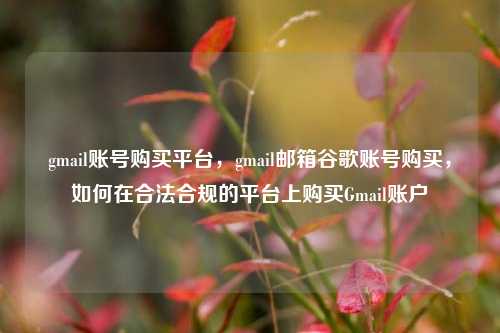 gmail账号购买平台，gmail邮箱谷歌账号购买，如何在合法合规的平台上购买Gmail账户