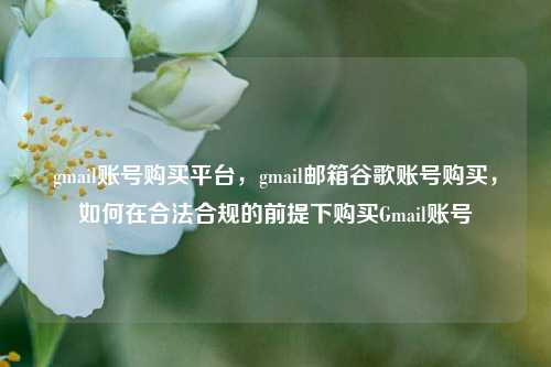 gmail账号购买平台，gmail邮箱谷歌账号购买，如何在合法合规的前提下购买Gmail账号