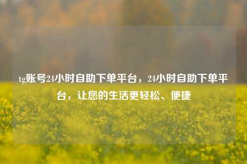 tg账号24小时自助下单平台，24小时自助下单平台，让您的生活更轻松、便捷