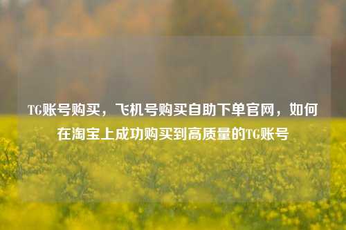 TG账号购买，飞机号购买自助下单官网，如何在淘宝上成功购买到高质量的TG账号