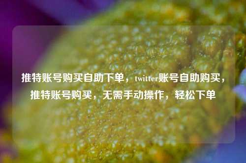 推特账号购买自助下单，twitter账号自助购买，推特账号购买，无需手动操作，轻松下单