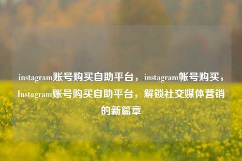 instagram账号购买自助平台，instagram帐号购买，Instagram账号购买自助平台，解锁社交媒体营销的新篇章