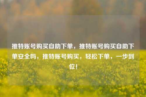 推特账号购买自助下单，推特账号购买自助下单安全吗，推特账号购买，轻松下单，一步到位！