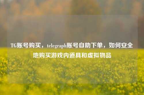 TG账号购买，telegraph账号自助下单，如何安全地购买游戏内道具和虚拟物品