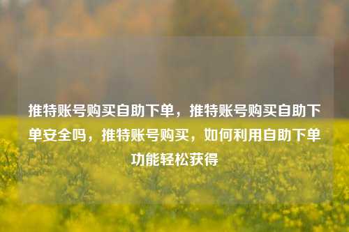 推特账号购买自助下单，推特账号购买自助下单安全吗，推特账号购买，如何利用自助下单功能轻松获得