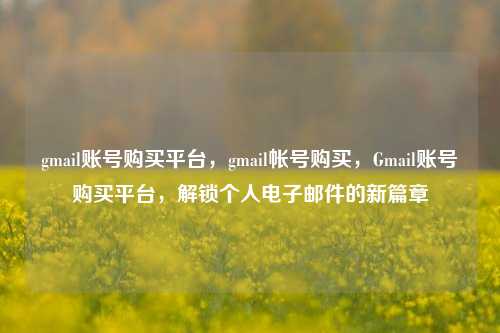 gmail账号购买平台，gmail帐号购买，Gmail账号购买平台，解锁个人电子邮件的新篇章