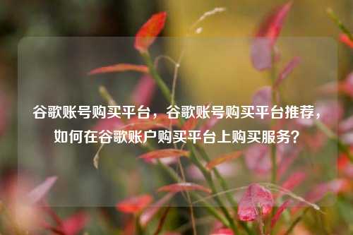 谷歌账号购买平台，谷歌账号购买平台推荐	，如何在谷歌账户购买平台上购买服务？  第1张