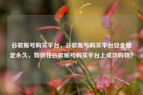 谷歌账号购买平台，谷歌账号购买平台安全稳定永久，如何在谷歌账号购买平台上成功购物？