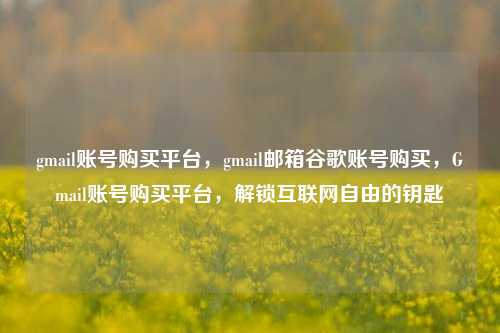 gmail账号购买平台，gmail邮箱谷歌账号购买，Gmail账号购买平台，解锁互联网自由的钥匙