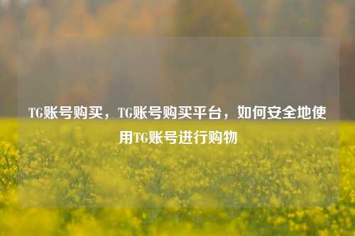 TG账号购买，TG账号购买平台，如何安全地使用TG账号进行购物