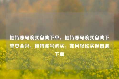 推特账号购买自助下单，推特账号购买自助下单安全吗，推特账号购买，如何轻松实现自助下单