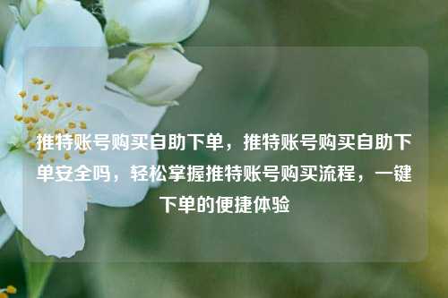 推特账号购买自助下单，推特账号购买自助下单安全吗，轻松掌握推特账号购买流程，一键下单的便捷体验