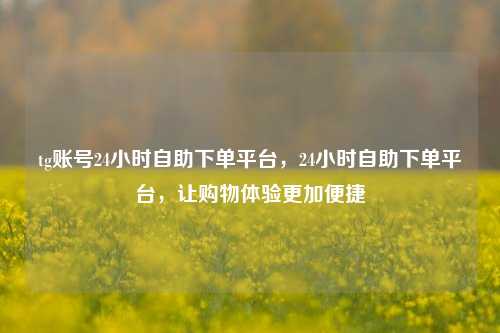 tg账号24小时自助下单平台，24小时自助下单平台，让购物体验更加便捷