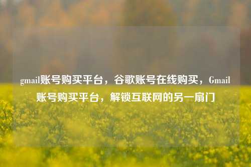 gmail账号购买平台，谷歌账号在线购买，Gmail账号购买平台，解锁互联网的另一扇门