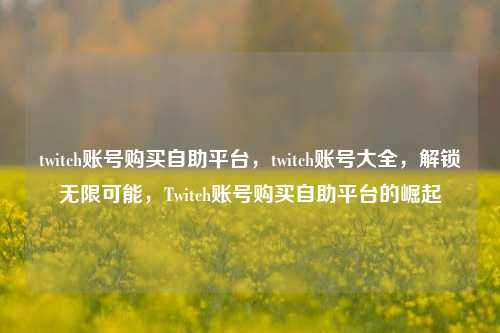 twitch账号购买自助平台，twitch账号大全，解锁无限可能，Twitch账号购买自助平台的崛起