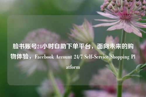 脸书账号24小时自助下单平台，面向未来的购物体验，Facebook Account 24/7 Self-Service Shopping Platform
